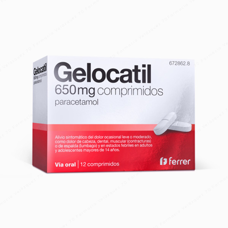 Gelocatil 650 mg - 12 comprimidos