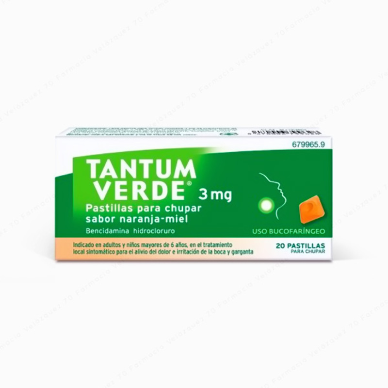 Tantum Verde® 3 mg pastillas para chupar sabor naranja-miel - 20 pastillas