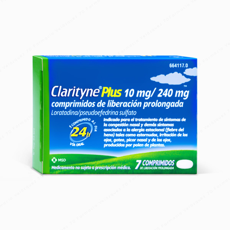 Clarityne® Plus 10 mg / 240 mg - 7 comprimidos de liberación prolongada