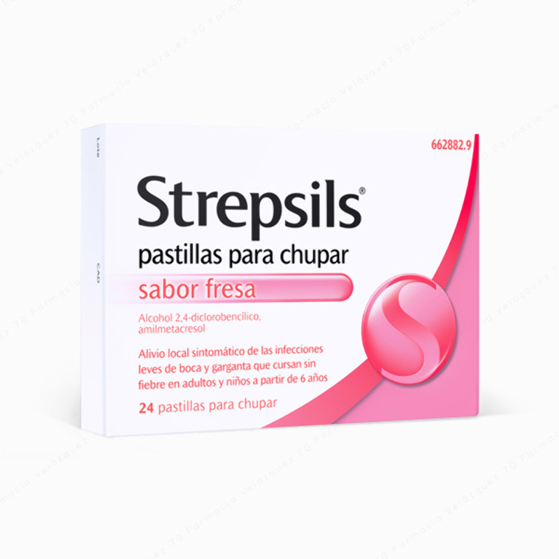 Strepsils® pastillas para chupar sabor fresa - 24 pastillas