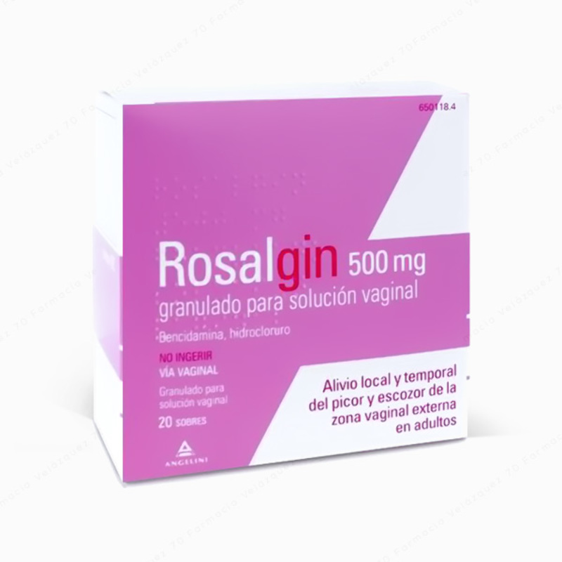 Rosalgin® 500 mg solución vaginal - 20 sobres granulado