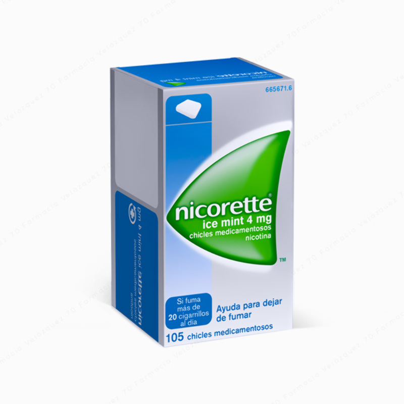 Nicorette® Ice Mint 4 mg - 105 chicles medicamentosos