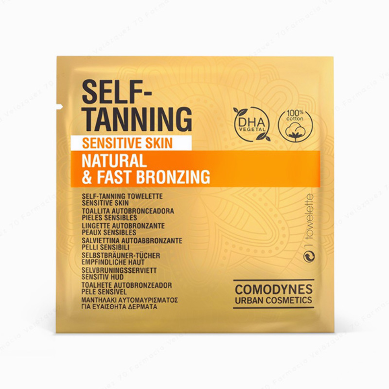 COMODYNES SELF-TANNING Sensitive Skin Natural & Fast Bronzing - 8 toallitas
